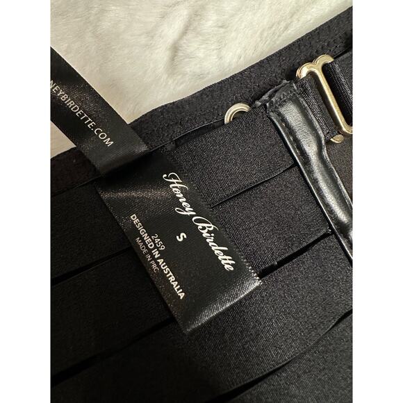 Honey Birdette STEVIE🖤 Black Gold FULL 3 Piece Set 32D, S, XS Brief - Picture 10 of 13